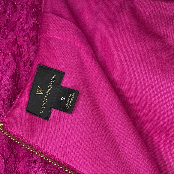 Lace Bright Pink Pencil Skirt - Picture 11 of 14